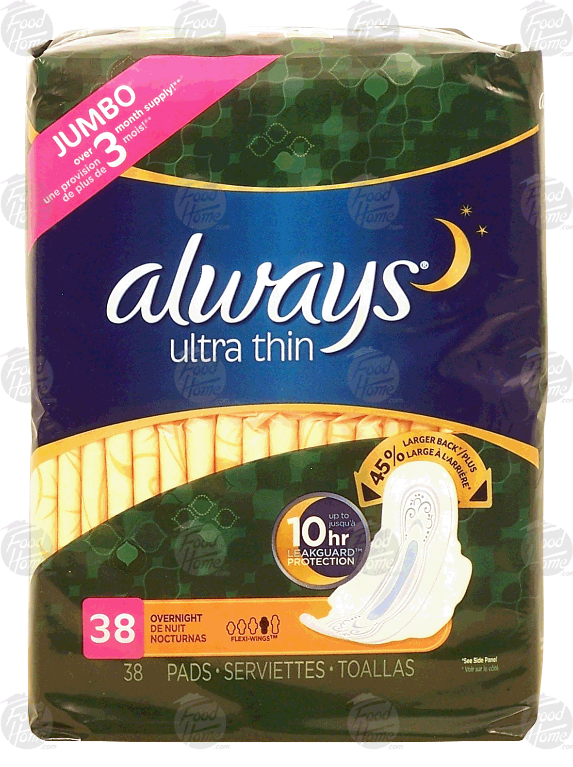 Always  ultra thin overnight sanitary pads, flexi-wings Full-Size Picture